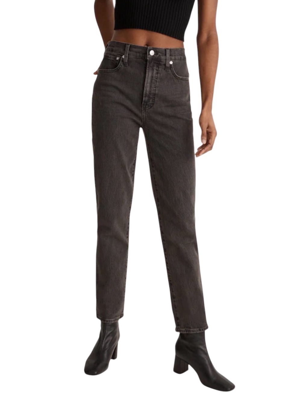 Madewell The Perfect Vintage Jean High Rise Black Wash Denim Size 25T